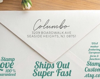 Address Stamp : Modern Script Custom Wedding Address Stamp