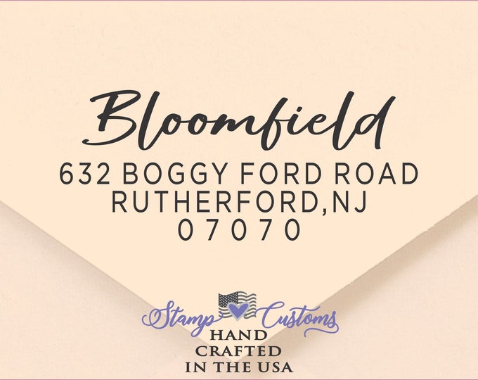 Address Stamp Self Ink - Modern Addressing Label Stamper, Script Scribble Signature