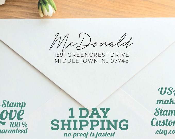 Modern Script Custom Address Stamp