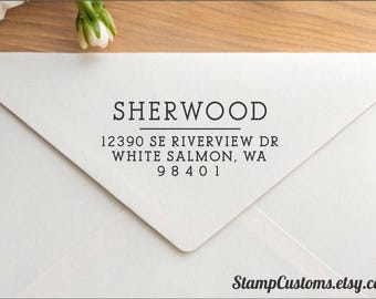 Simple Address Stamp : Custom, Clean, Plain, Modern, Personalized Self inking