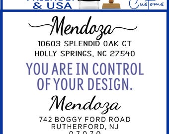 Address Stamp: Custom, Self-inking, Personalized Return Address, Modern family couples