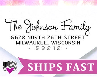 Family Address Stamp Self-inking, Family Housewarming Gift, Baby Shower stamp , New Mom Gift, Return Address Stamp, Custom Personalized