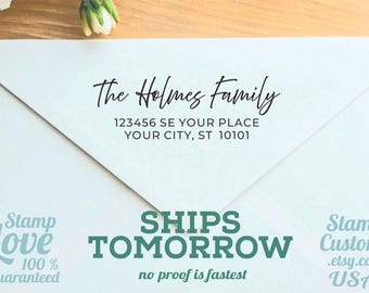 Custom Address Stamp : Modern Script Font from Canva