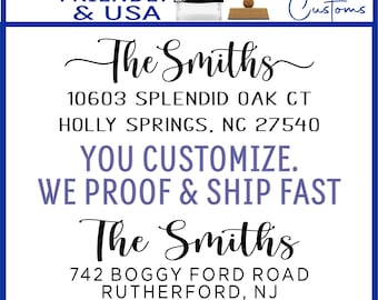 Custom Address Stamp: You Design, Proof, Personalized Self-inking