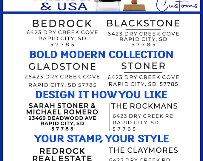 Modern Minimalist Address Stamp | Personalized Return Address Stamper