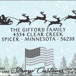 Christmas Address Stamp, Christmas Card Envelope Addressing, Holiday Hostess Gift, Seasonal Self-inking Return Address Stamper