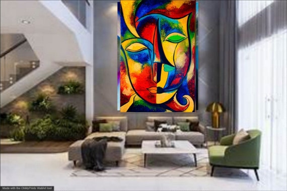 親密な現代抽象スタイルのアート絵画 - Etsy 日本