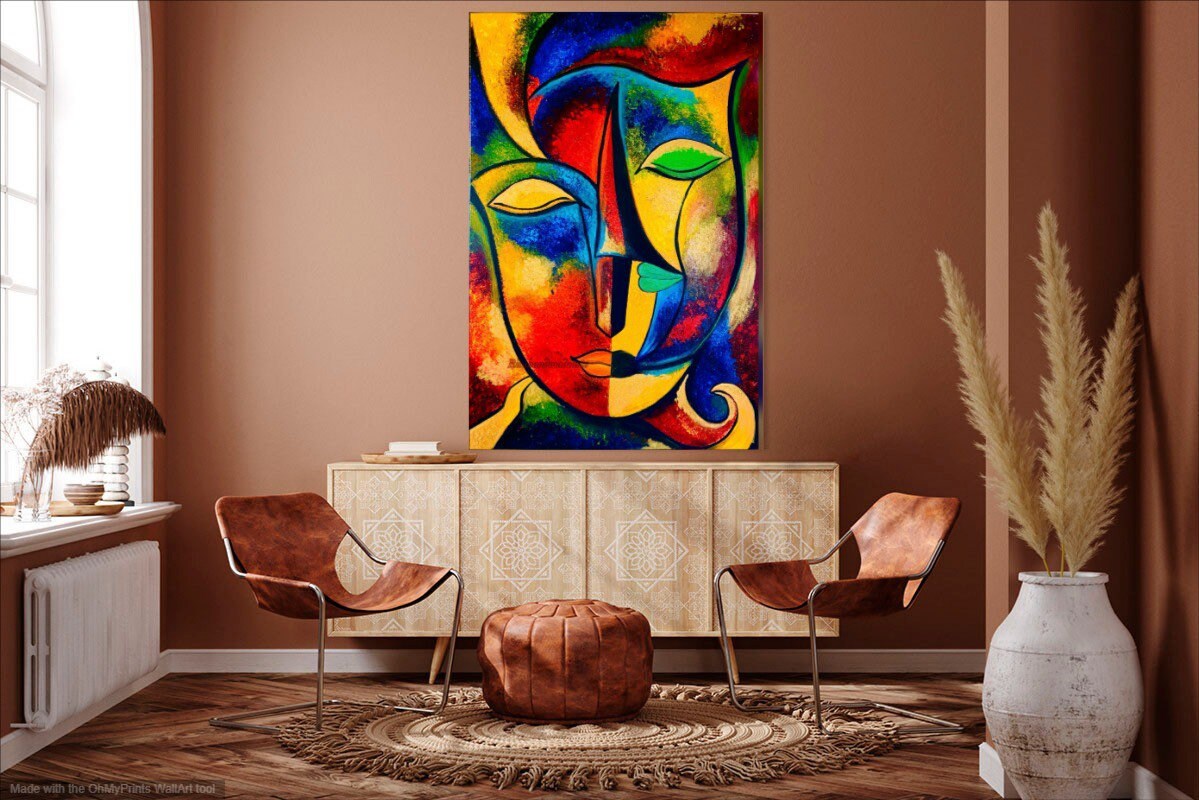 親密な現代抽象スタイルのアート絵画 - Etsy 日本