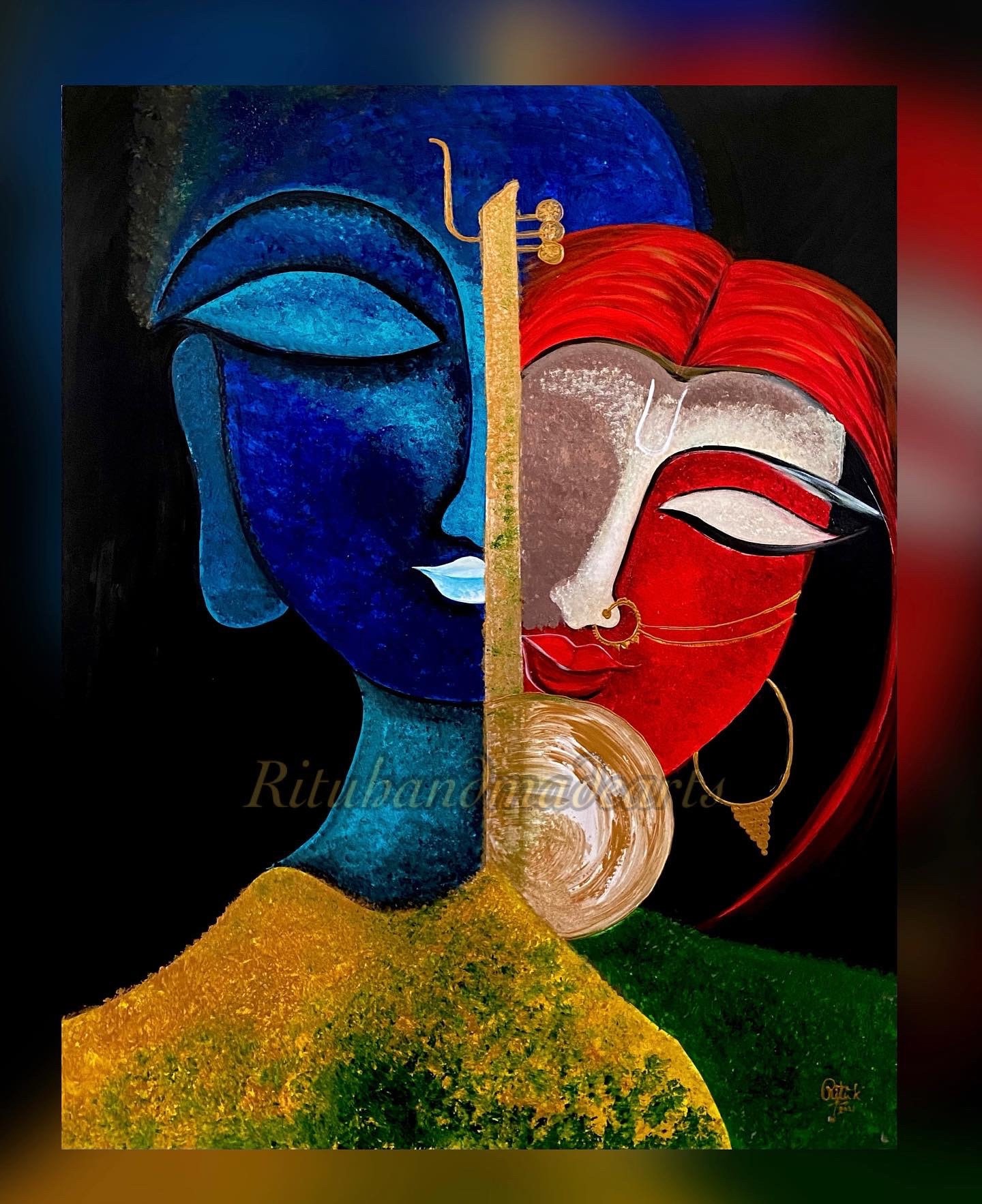Soul Full Love of Mira Bai for Lord Krishna Modern Contemporary