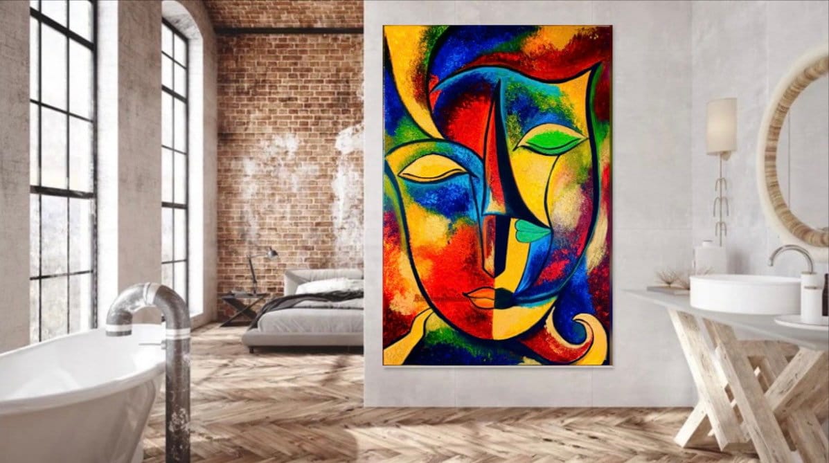 親密な現代抽象スタイルのアート絵画 - Etsy 日本