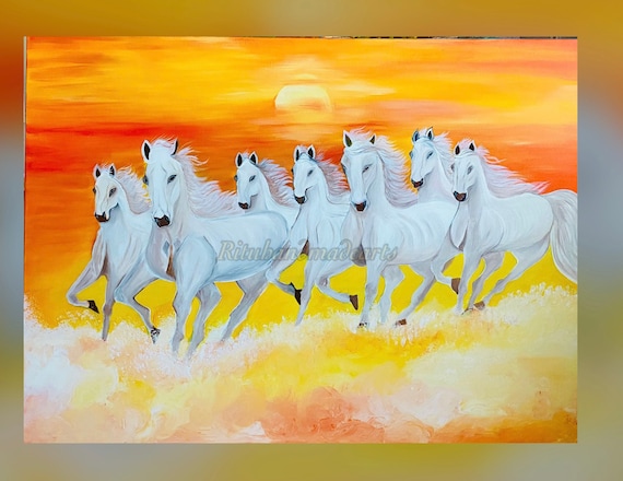 画家 ホビー・楽器・アート 現代アート 馬の油彩画33✖️24