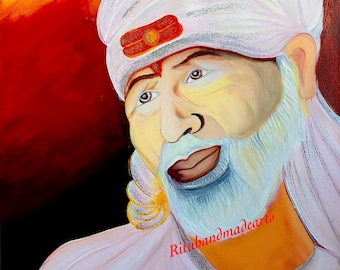 Sai Baba modern contemporary abstract traditional style decor art painting