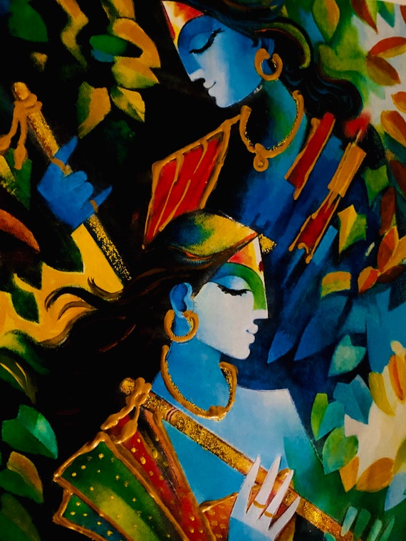 Radha krishna art deals