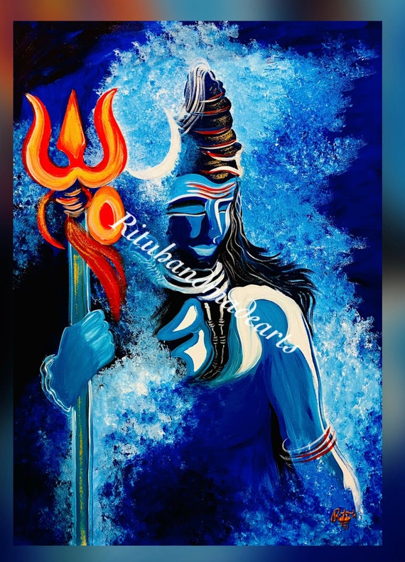Shiv Parvati Abstract Art, How to draw Lord Shiva , Goddess Parvati using  Charcoal and brush pen - YouTube