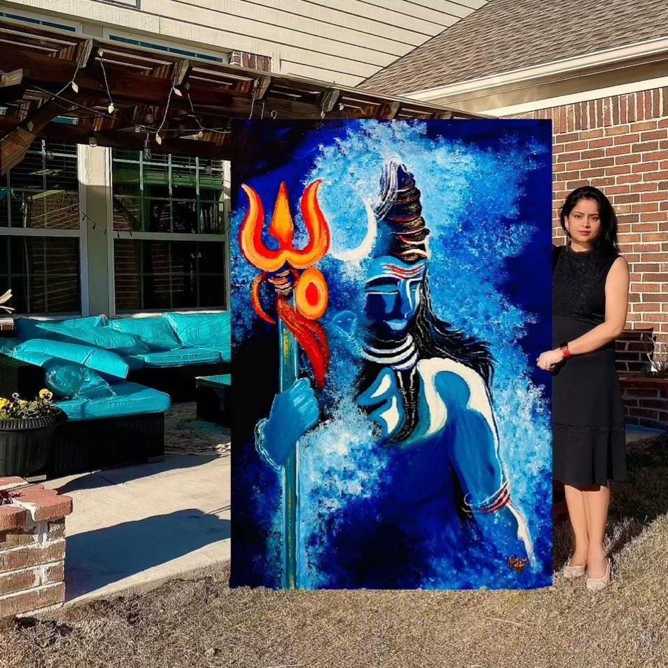 Shiva modern contemporary abstract traditional style decor art painting