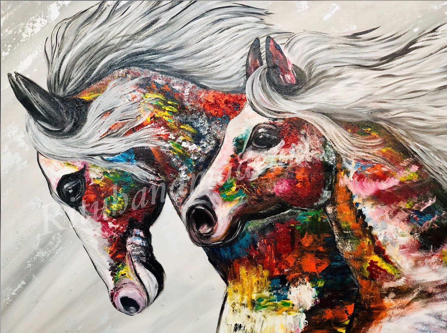 自由の力 馬の抽象画 - Etsy 日本