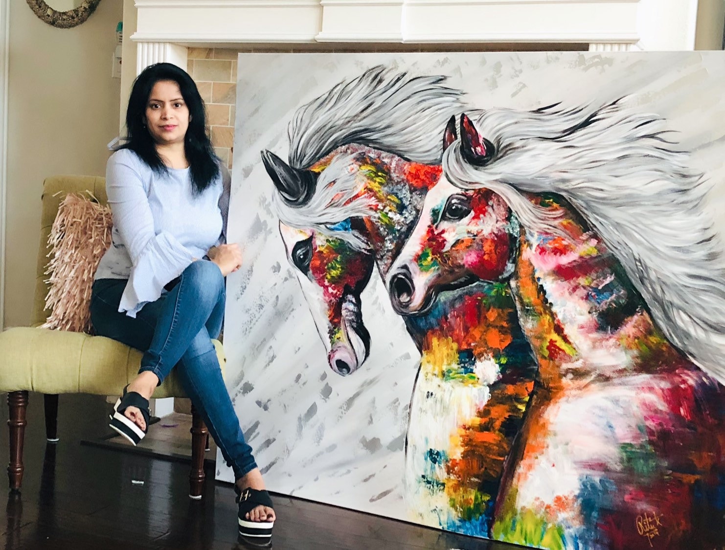 自由の力 馬の抽象画 - Etsy 日本