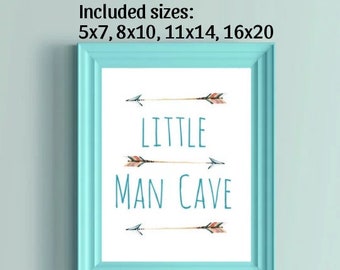 Little Man Cave, Little Man Cave Sign, Arrow Nursery Decor, Arrow Wall Art, Baby Boy Gift Ideas, Little Man, Baby Boy Wall Art,Nursery Print