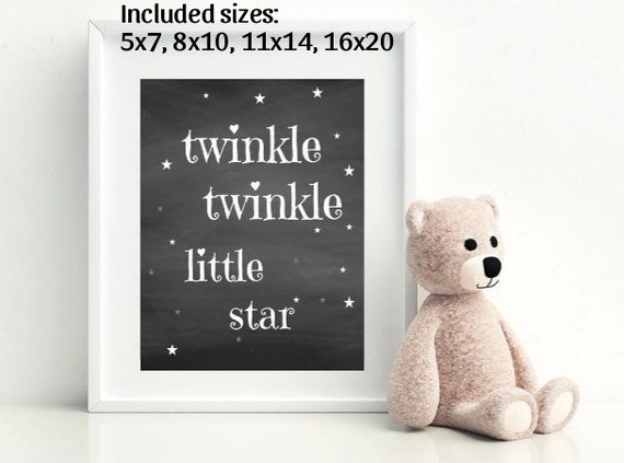 Twinkle Twinkle Little Star Printable Kids Room Decor Modern | Etsy
