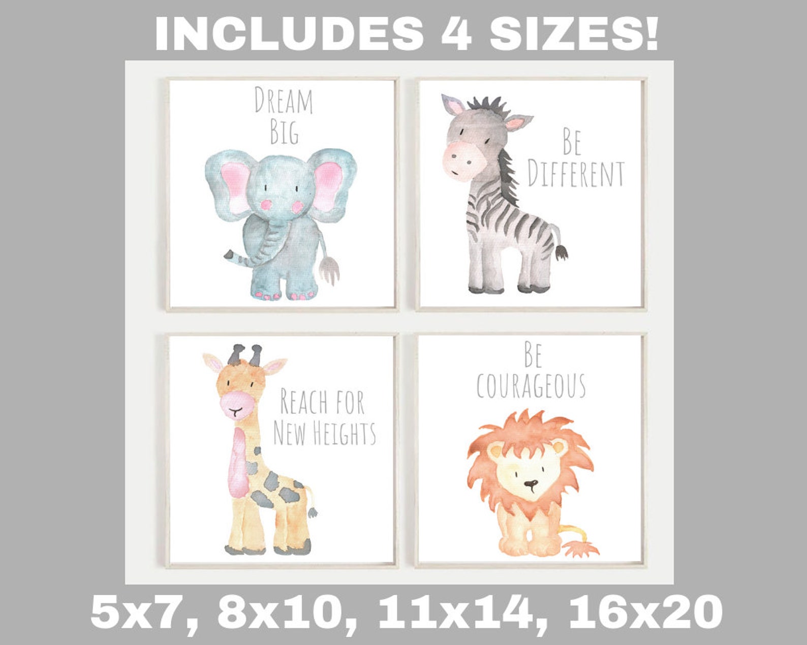 Safari Nursery Decor Nursery Wall Art Baby Animal Prints Etsy