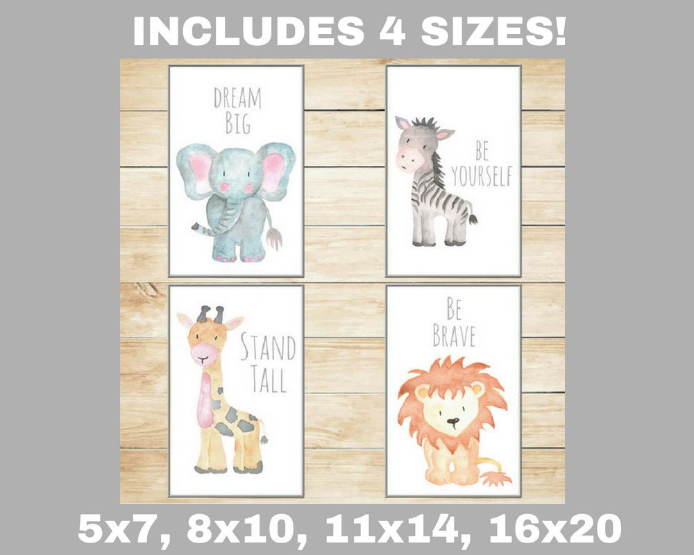 Safari Nursery Decor Nursery Wall Art Baby Animal Prints