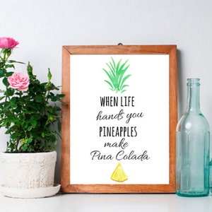 Pineapple Quote Pineapple Print Instant Download Be A Pineapple Art ...