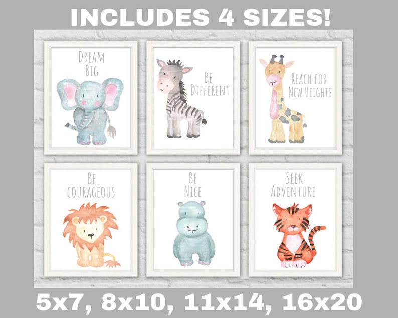 Safari Animal Prints Safari Animals Baby Shower Gifts Etsy