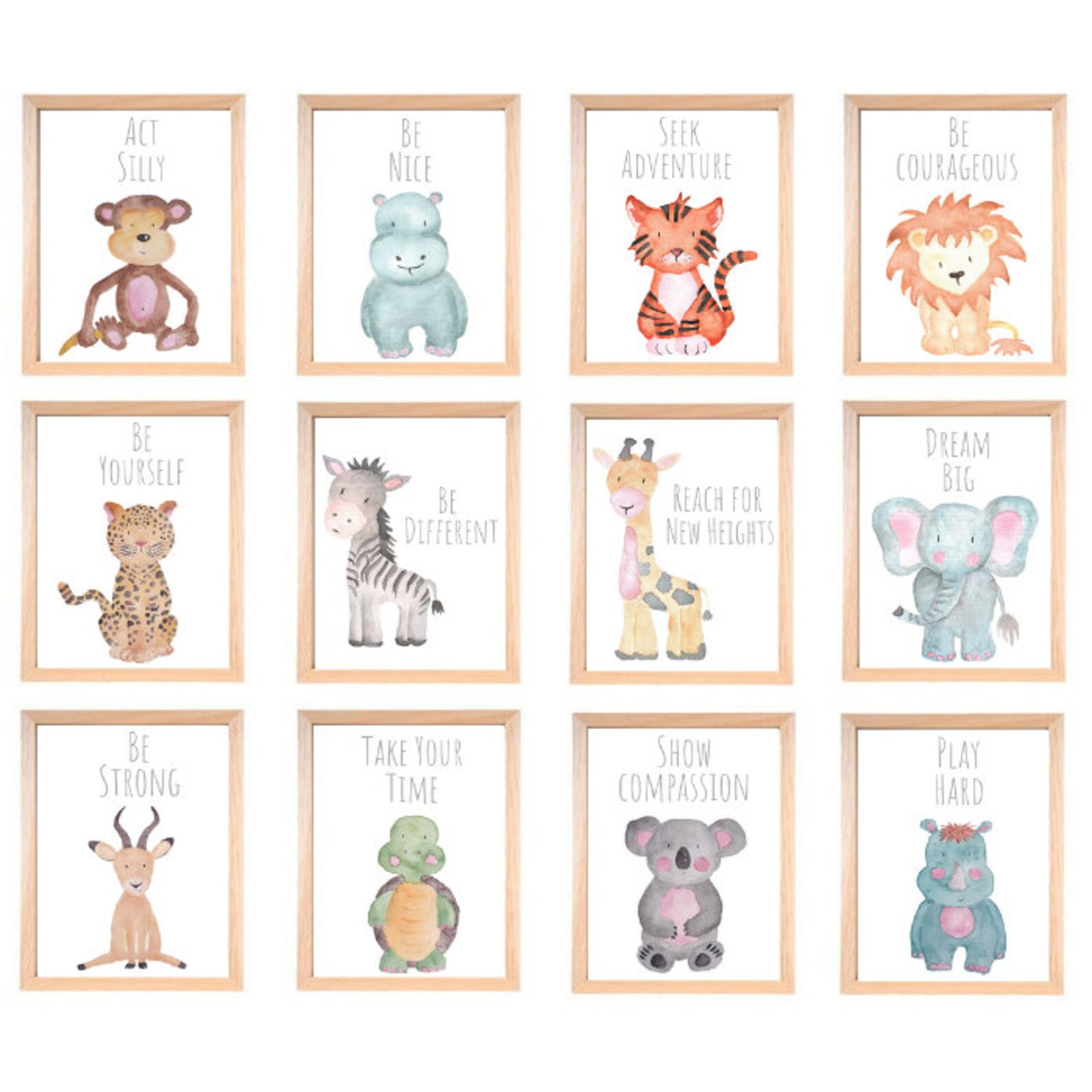View of Nursery Wall Art Nursery Wall Decor Animal Nursery Prints - Etsy