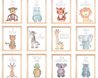 Nursery Wall Art, Nursery Wall Decor, Animal Nursery Prints, Quote Nursery Print, Peekaboo Nursery, Safari Animal, Safari Nursery Animals