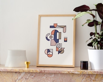 A3 poster in minimalist and geometric style for wall decoration 004