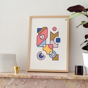 Poster numerato A3 in stile minimalista e geometrico per la decorazione murale | 002