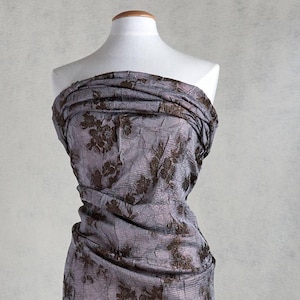 Julien Faure French Jacquard Brocade in Pale Copper and Brown