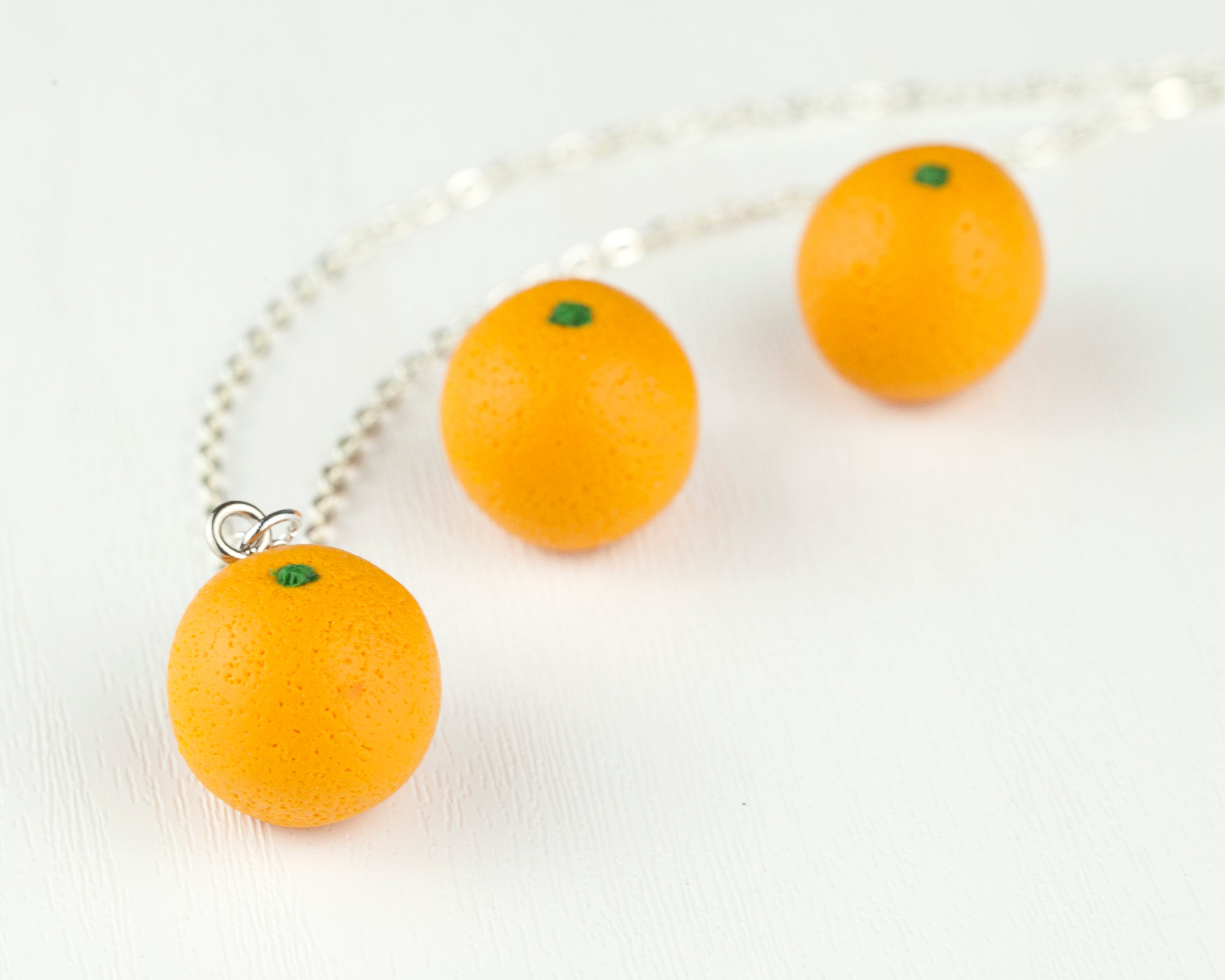 Orange Necklace. Fruit Accessory Food Jewellery Vegetarian Etsy UK
