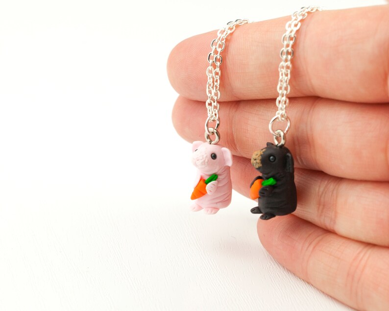 Hairless Guinea Pig Necklace Cute Animal Jewellery