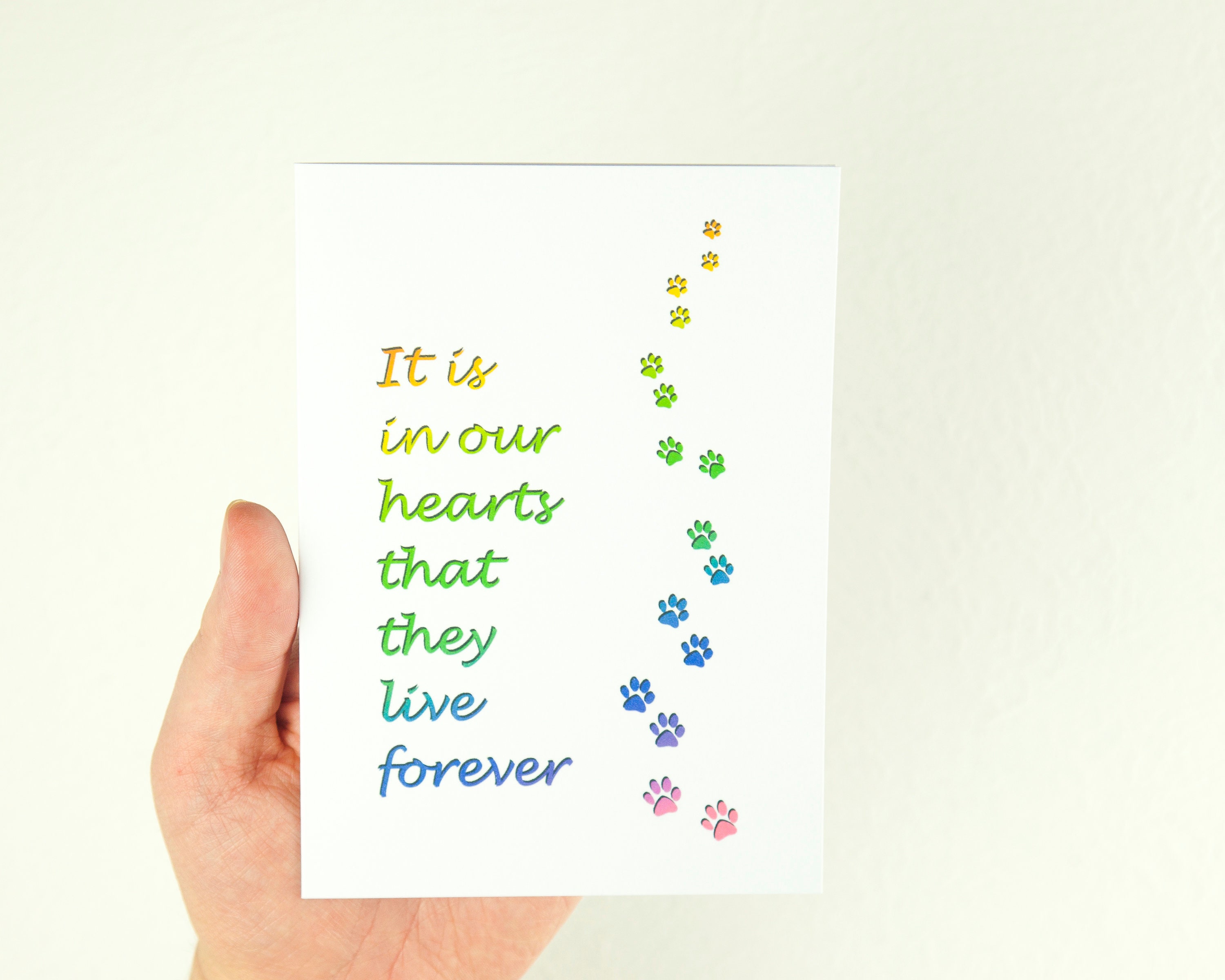 Pet Loss Card. Sympathy Greetings. Pet Memorial Message. A6 Etsy UK