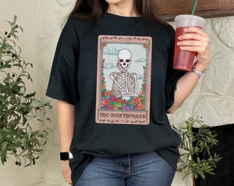 T-shirt Tarot The Overthinker, T-shirt unisexe en coton épais, cartes de tarot, cadeaux pour elle