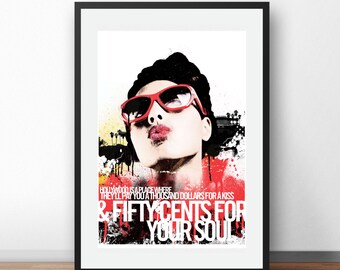 Hollywood - Street Art - Poster Art -  Digital Download - Print Ready! Print Any Size Up To 16.53 x 23.39 inch