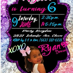 Bow birthday invite