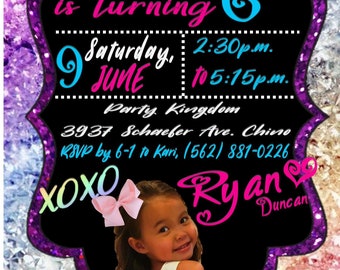 Bow birthday invite