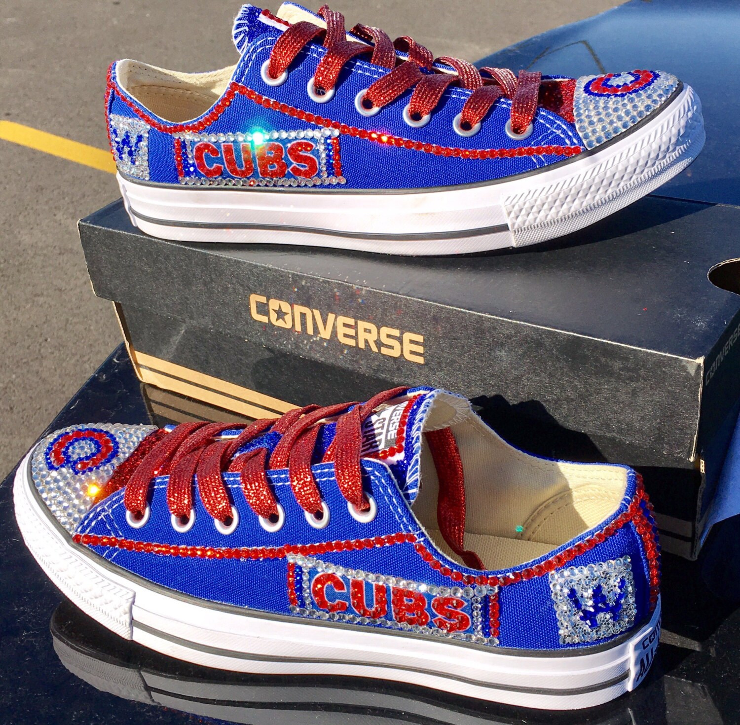 Chicago Cubs Youth Big Logo Low-Top Canvas Shoes