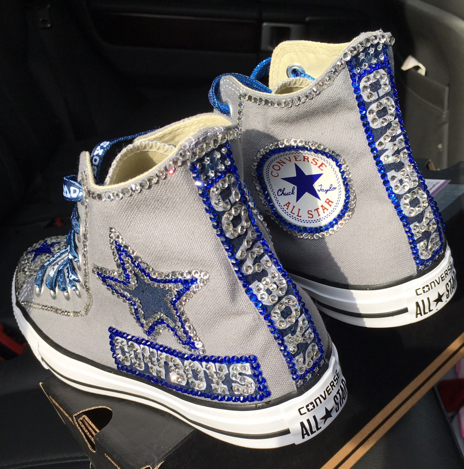 Dallas Cowboys Shoes Crystalized Custom Converse Any Team Etsy