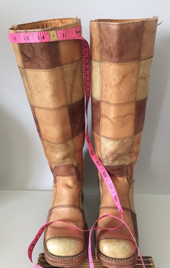 hanya patchwork leather and suede boot