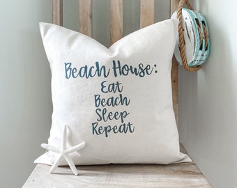 Funda de almohada playera Regalo de cumpleaños Decoración costera Casa de playa