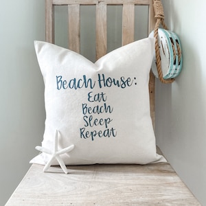 Beachy pillow cover with FREE DOMESTIC SHIPPING  Best friend gift  Birthday gift  Coastal decor  Beach House