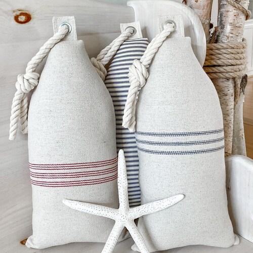 Nautical Pillow Buoy Pillow Coastal Pillow Fabric Buoy Beachy Etsy