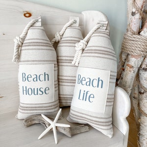 Nautical pillow Buoy pillow Coastal pillow Fabric buoy Beachy pillow
