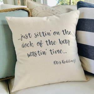 Beachy pillow cover with FREE DOMESTIC SHIPPING Song Lyrics Personalized gift Best friend gift  Birthday gift  Coastal decor Beach decor