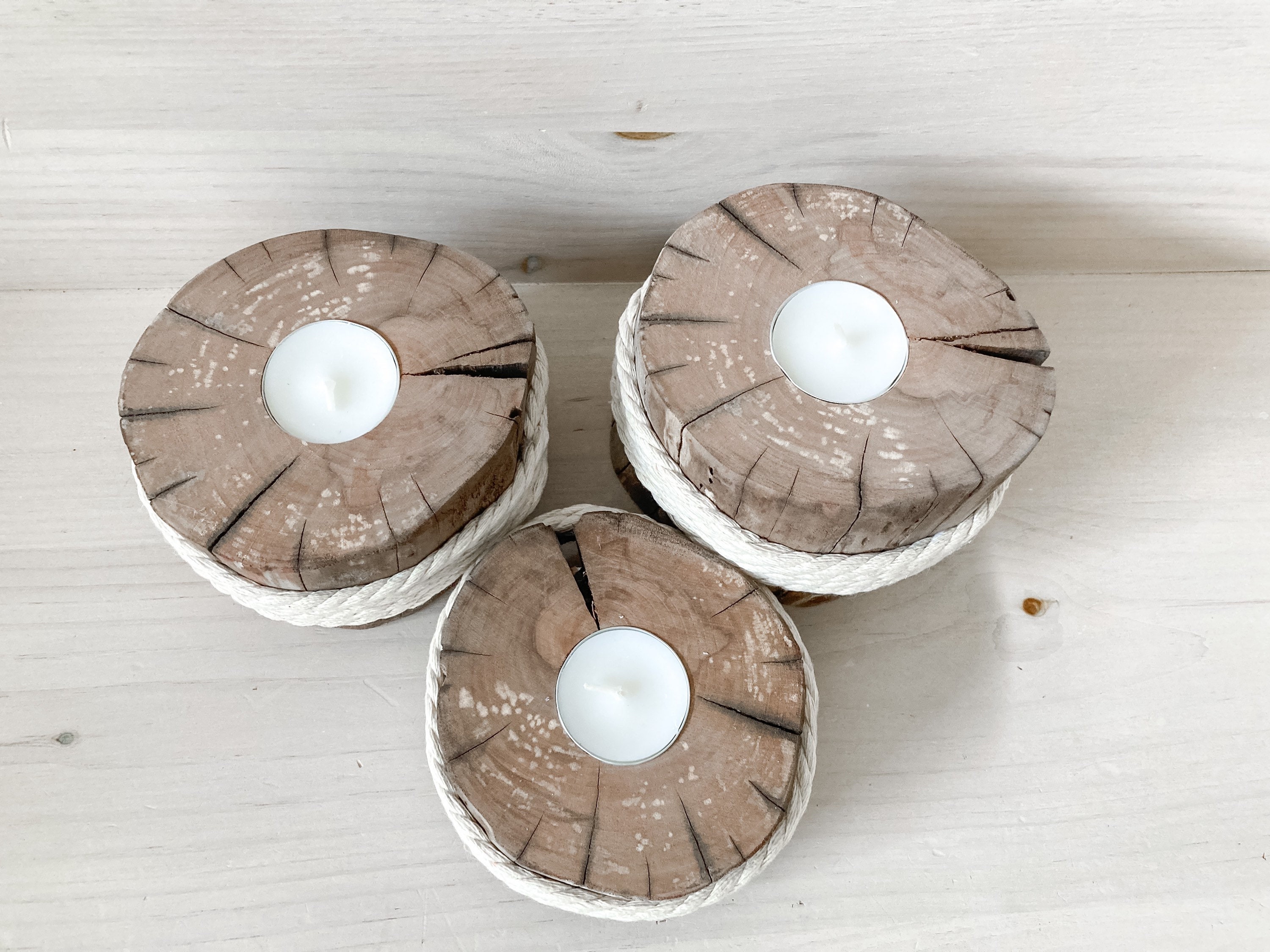Driftwood Tea Light Holders Driftwood Table Decoration Etsy