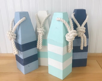 Nautical wooden buoy House number buoy Coastal decor Custom order buoy