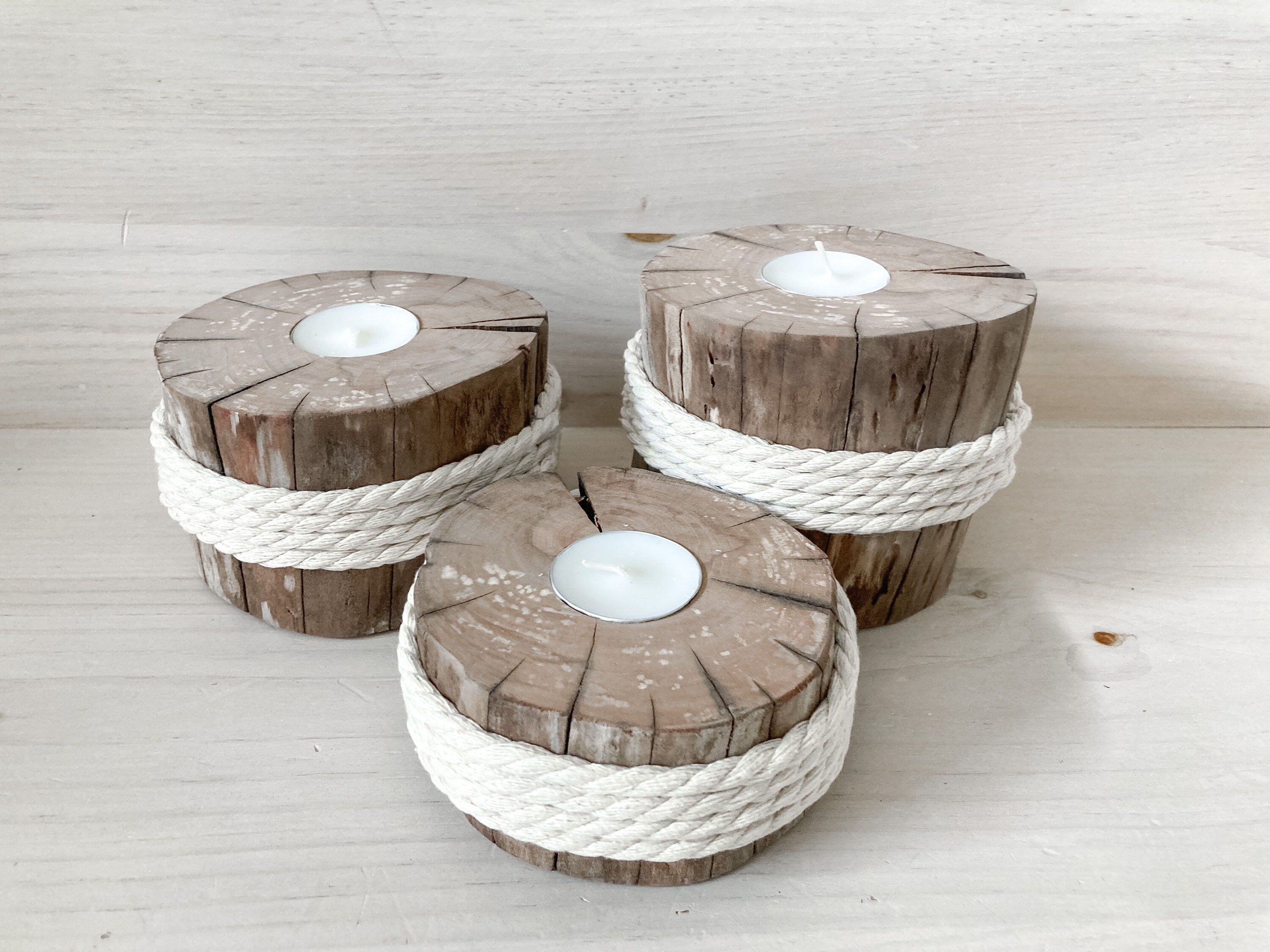 Driftwood Tea Light Holders Driftwood Table Decoration Etsy